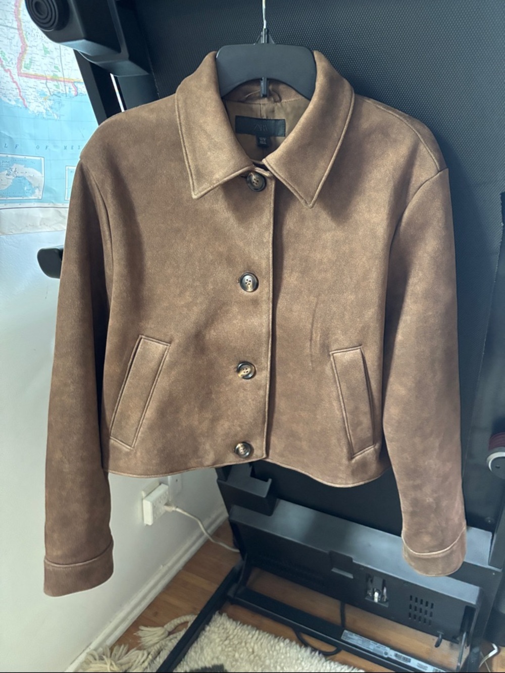 Zara Brown Button-Front Jacket - Picture 4 of 17